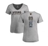 NHL Women Adidas Vegas Golden Knights #89 Alex Tuch Gray Backer Slim Fit V-Neck T-Shirt