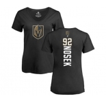 NHL Women Adidas Vegas Golden Knights #92 Tomas Nosek Black Backer Slim Fit V-Neck T-Shirt