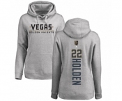 NHL Women Adidas Vegas Golden Knights #22 Nick Holden Gray Backer Pullover Hoodie