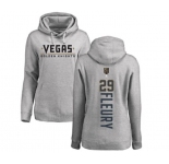 NHL Women Adidas Vegas Golden Knights #29 Marc-Andre Fleury Gray Backer Pullover Hoodie