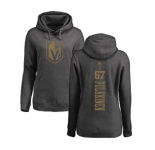 NHL Women Adidas Vegas Golden Knights #67 Teemu Pulkkinen Charcoal One Color Backer Pullover Hoodie