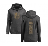 NHL Women Adidas Vegas Golden Knights #84 Mikhail Grabovski Charcoal One Color Backer Pullover Hoodie