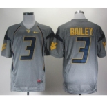 NEW West Virginia Mountaineers Stedman Bailey 3 Grey College Football Jerseys