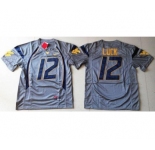 West Virginia Mountaineers #12 Oliver Luck Navy Blue Stitched NCAA Jersey