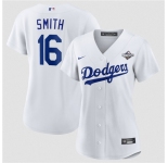Women's Los Angeles Dodgers #16 Will Smith White 2025 World Series Home Cool Base Stitched Baseball Jersey(