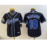 Women's Los Angeles Dodgers #18 Yoshinobu Yamamoto Black Fashion 2025 World Series Champions Cool Base Stitched Baseball Jersey