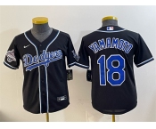 Women's Los Angeles Dodgers #18 Yoshinobu Yamamoto Black Fashion 2025 World Series Champions Cool Base Stitched Baseball Jersey