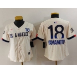 Women's Los Angeles Dodgers #18 Yoshinobu Yamamoto Cream 2024 City Connect Limited Jersey