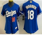 Women's Los Angeles Dodgers #18 Yoshinobu Yamamoto MVP Blue Limited Stitched Jersey