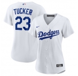 Women's Los Angeles Dodgers #23 Kyle Tucker White Cool Base Stitched Baseball Jersey