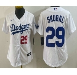 Women's Los Angeles Dodgers #29 Tarik Skubal White Cool Base Stitched Jersey