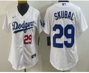 Women's Los Angeles Dodgers #29 Tarik Skubal White Cool Base Stitched Jersey