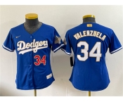 Women's Los Angeles Dodgers #34 Fernando Valenzuela Royal 2026 Alternate Gold Collection Stadium Stitched Baseball Jersey