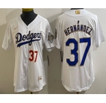 Women's Los Angeles Dodgers #37 Teoscar Hernandez White 2026 Gold Collection Stadium Jersey