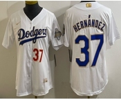 Women's Los Angeles Dodgers #37 Teoscar Hernandez White 2026 Gold Collection Stadium Jersey