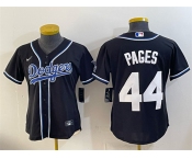 Women's Los Angeles Dodgers #44 Andy Pages Black Stitched Baseball Jersey