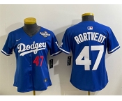 Women's Los Angeles Dodgers #47 Ben Rortvedt Royal 2025 World Series Limited Stitched Baseball Jersey
