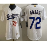 Women's Los Angeles Dodgers #72 Miguel Rojas White 2026 Gold Collection Stadium Jersey