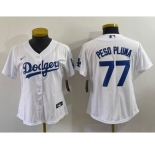 Women's Los Angeles Dodgers #77 Peso Pluma White Stitched Cool Base Nike Jersey