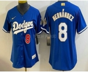Women's Los Angeles Dodgers #8 Enrique Hernandez Blue 2026 Gold Collection Stadium Jersey