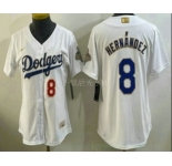 Women's Los Angeles Dodgers #8 Enrique Hernandez White 2026 Gold Collection Stadium Jersey