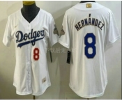 Women's Los Angeles Dodgers #8 Enrique Hernandez White 2026 Gold Collection Stadium Jersey