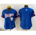 Women's Los Angeles Dodgers Blank Royal Hello Kitty Night 2025 World Series Champions Patch Stitched Baseba