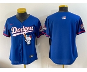 Women's Los Angeles Dodgers Blank Royal Hello Kitty Night 2025 World Series Champions Patch Stitched Baseba