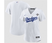 Women's Los Angeles Dodgers Blank White 2025 World Series Home Cool Base Stitched Baseball Jersey