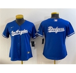 Women's Los Angeles Dodgers Team Big Logo Royal Alternate Stadium Stitched Baseball Jersey