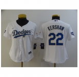 Women's Nike Los Angeles Dodgers #22 Clayton Kershaw White Champions Authentic Jersey