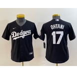 Youth Los Angeles Dodgers #17 Shohei Ohtani Black Turn Back The Clock Stitched Cool Base Jersey
