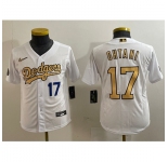 Youth Los Angeles Dodgers 17 Shohei Ohtani White Flex Base Stitched Baseball Jersey 2
