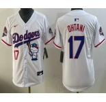 Youth Los Angeles Dodgers #17 Shohei Ohtani White Hello Kitty 2025 World Series Champions Limited Jersey