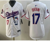 Youth Los Angeles Dodgers #17 Shohei Ohtani White Hello Kitty 2025 World Series Champions Limited Jersey