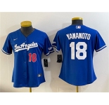Youth Los Angeles Dodgers #18 Yoshinobu Yamamoto Royal Alternate Stadium Stitched Baseball Jersey