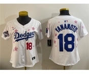 Youth Los Angeles Dodgers #18 Yoshinobu Yamamoto White 2025 World Series Champions Patch Tokyo Series Limited Stitched Baseball Jersey