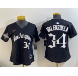Youth Los Angeles Dodgers #34 Fernando Valenzuela Black 2025 World Series Champions LA Gothic Edition Limited Stitched Baseball Jersey