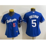 Youth Los Angeles Dodgers #5 Freddie Freeman Royal Alternate Stadium Stitched Baseball Jersey