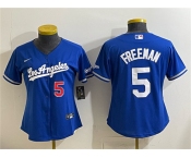 Youth Los Angeles Dodgers #5 Freddie Freeman Royal Alternate Stadium Stitched Baseball Jersey