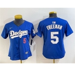 Youth Los Angeles Dodgers #5 Freddie Freeman Royal Gold Limited Stitched Baseball Jersey