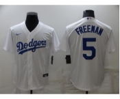 Youth Los Angeles Dodgers #5 Freddie Freeman White Cool Base Stitched Baseball Jersey