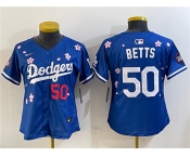 Youth Los Angeles Dodgers #50 Mookie Betts Royal 2025 Tokyo Series Limited Stitched Baseball Jersey