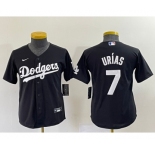 Youth Los Angeles Dodgers #7 Julio Urias Black Turn Back The Clock Stitched Cool Base Jersey