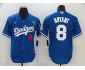 Youth Los Angeles Dodgers #8 Kobe Bryant Blue With KB Patch Cool Base Stitched Baseball Jersey