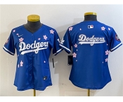 Youth Los Angeles Dodgers Team Big Logo Royal 2025 Tokyo Series Limited Stitched Baseball Jersey