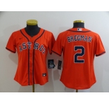 Nike Women's Houston Astros #2 Alex Bregman Authentic Orange Alternate Cool Base Baseball Jersey