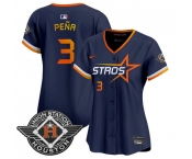 Women's Houston Astros #3 Jeremy Pena Navy 2025 City Connect Limited Stitched Baseball Jersey