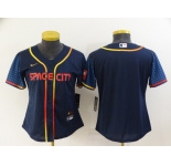 Women's Houston Astros Blank 2022 Navy Blue City Connect Cool Base Stitched Jersey