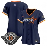 Women's Houston Astros Blank Navy 2025 City Connect Limited Stitched Baseball Jersey